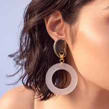Load image into Gallery viewer, Amoeba Lucite Hoops - Gold
