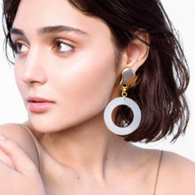 Load image into Gallery viewer, Amoeba Lucite Hoops - Gold
