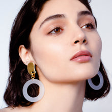 Load image into Gallery viewer, Amoeba Lucite Hoops - Gold
